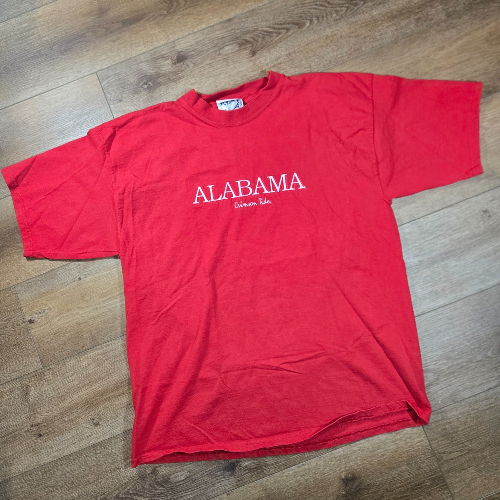 Vintage 90s Alabama Crimson Tide Shirt Mens XL Red Embroidered Wolf NCAA USA